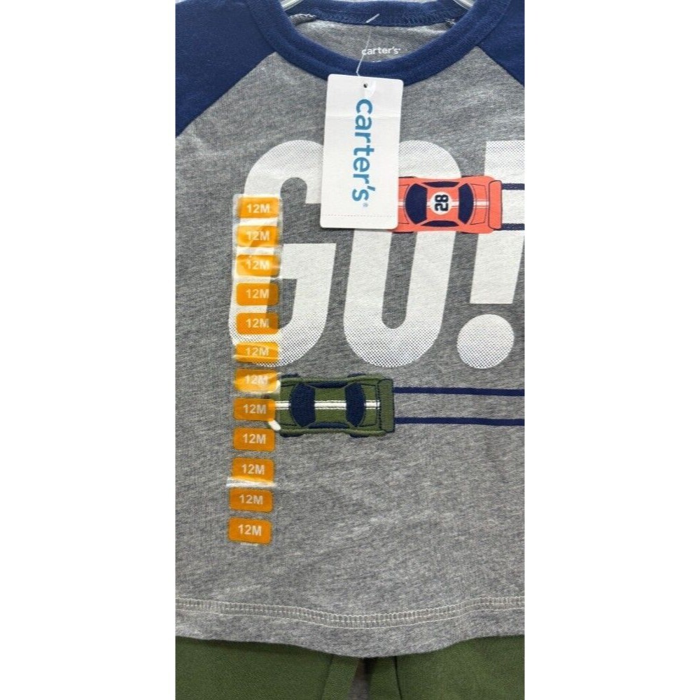 Carter's 2-Pc Boys Race Car Pant Set Size 12M - Picture 3 of 4